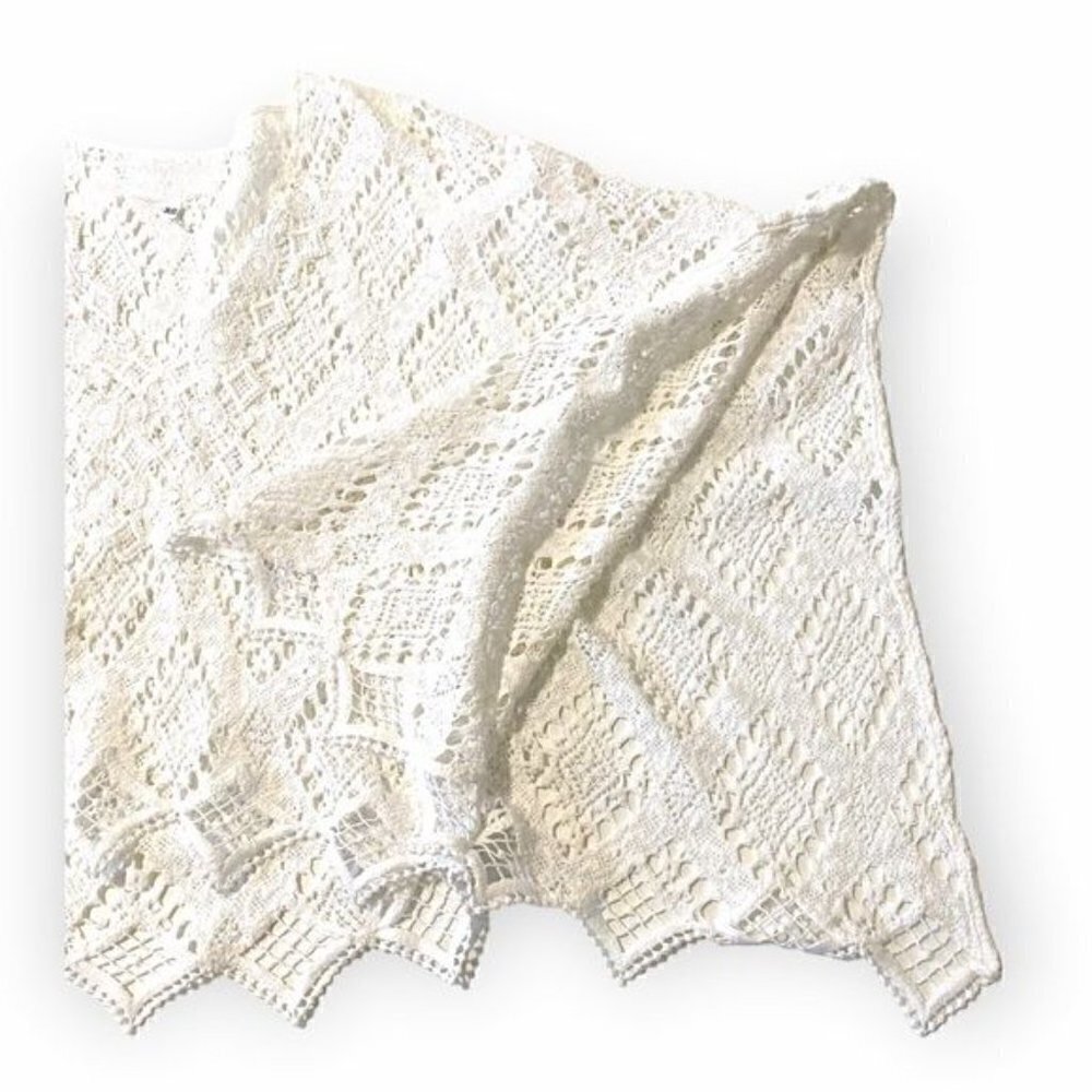 Temptation Positano White Crochet Corona Kaftan top, New without tag, Size xS - Picture 6 of 12